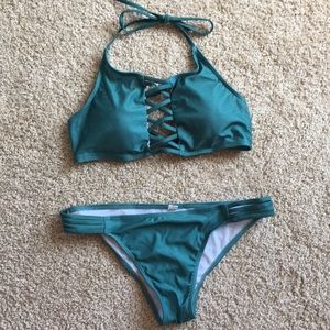 NWOT Forest Green Bikini Swimsuit Set